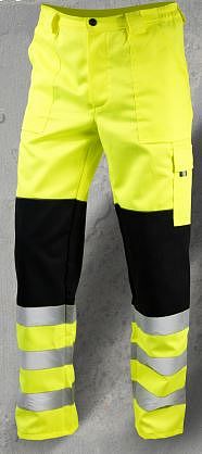 Pán. kalhoty do pásku ARMATIC - VISION EN20471, refl. žlutozelená černá komb.