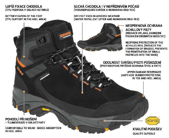 Obuv BENNON Hombre treková Z90702 , mem. Sympatex, podešev Vibram vel. 42 - Obrázek Obuv BENNON Hombre treková Z90702 , mem. Sympatex, podešev Vibram vel. 42 - Obrázek