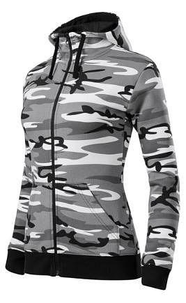 Mikina dámská C20 Zipper camouflage gray