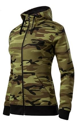 Mikina dámská C20 Zipper camouflage green