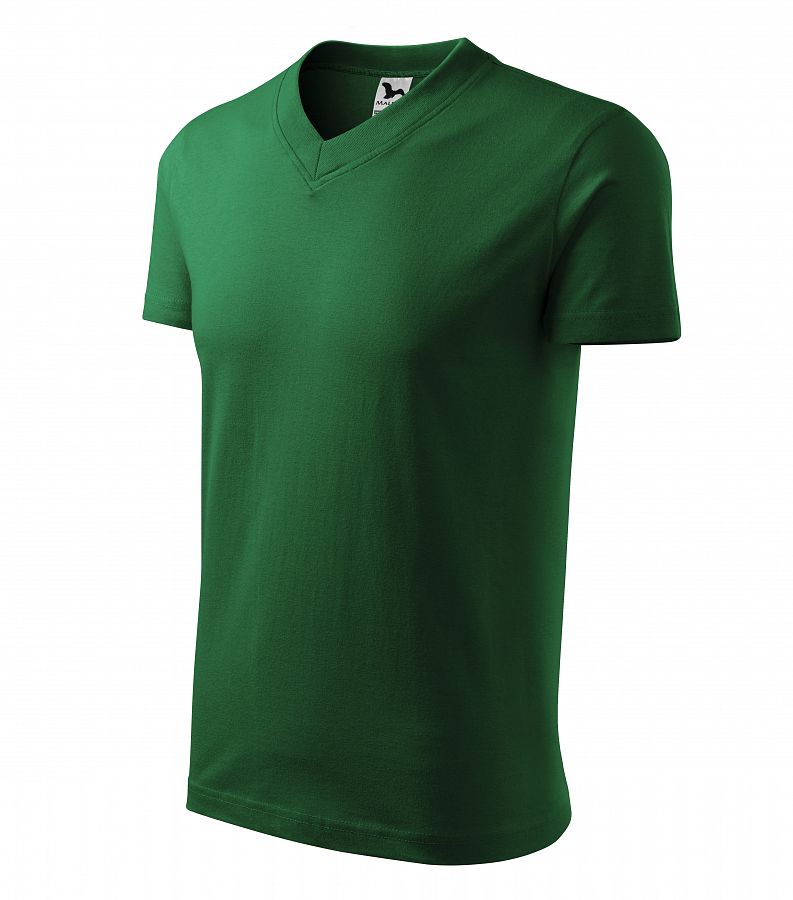 Tričko unisex V-NECK 102 lahvově zelená