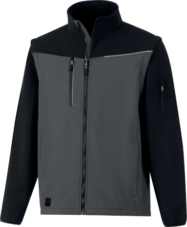 Bunda softshell SOCCIA, odepínací rukávy, šedá, vel. L - Obrázek Bunda softshell SOCCIA, odepínací rukávy, šedá, vel. L - Obrázek