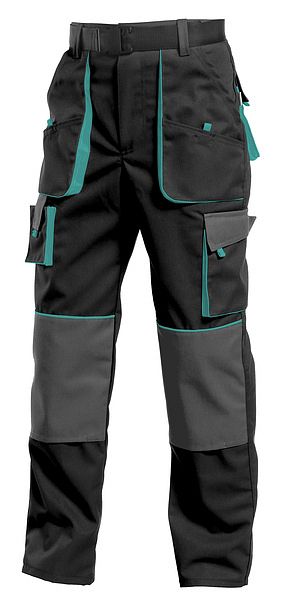 Pánské kalhoty do pásku MECHANIC I. černo/tyrkysové vel. 68 - Obrázek Pánské kalhoty do pásku MECHANIC I. černo/tyrkysové vel. 68 - Obrázek