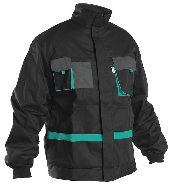 Pánská bunda pracovní do pasu MECHANIC I. černo/tyrkysová vel. 60 - Obrázek Pánská bunda pracovní do pasu MECHANIC I. černo/tyrkysová vel. 60 - Obrázek