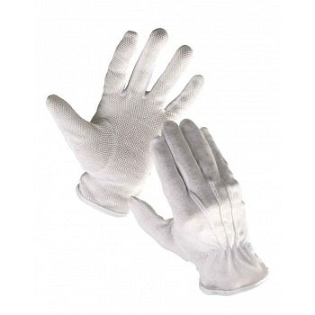 Rukavice Bustard 121711 bavlna s PVC terčíky vel 9 - Obrázek Rukavice Bustard 121711 bavlna s PVC terčíky vel 9 - Obrázek