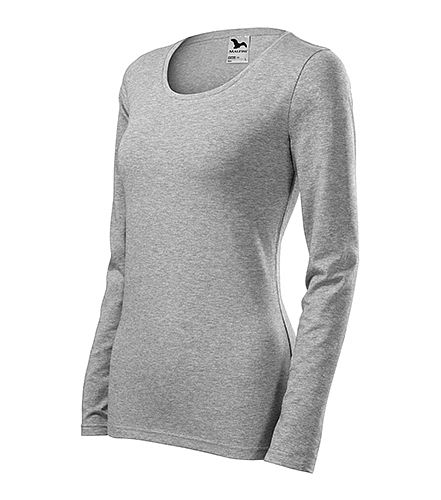 Dámské tričko dlouhý rukáv SLIM 139 TMAVĚ ŠEDÝ MELÍR vel. XXL - Obrázek Dámské tričko dlouhý rukáv SLIM 139 TMAVĚ ŠEDÝ MELÍR vel. XXL - Obrázek