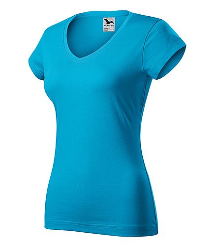 Tričko 162 Fit V-neck dám. tyrkysová