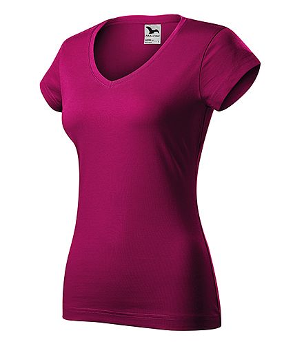 Tričko 162 Fit V-neck dám. fuchsia red