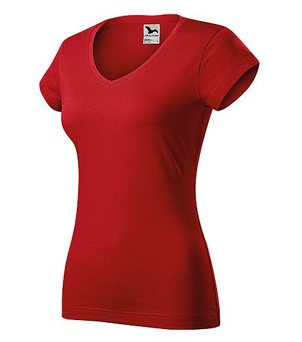 Tričko 162 Fit V-neck dám. červená