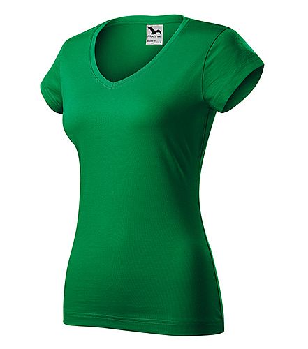 Tričko 162 Fit V-neck dám. středně zelená